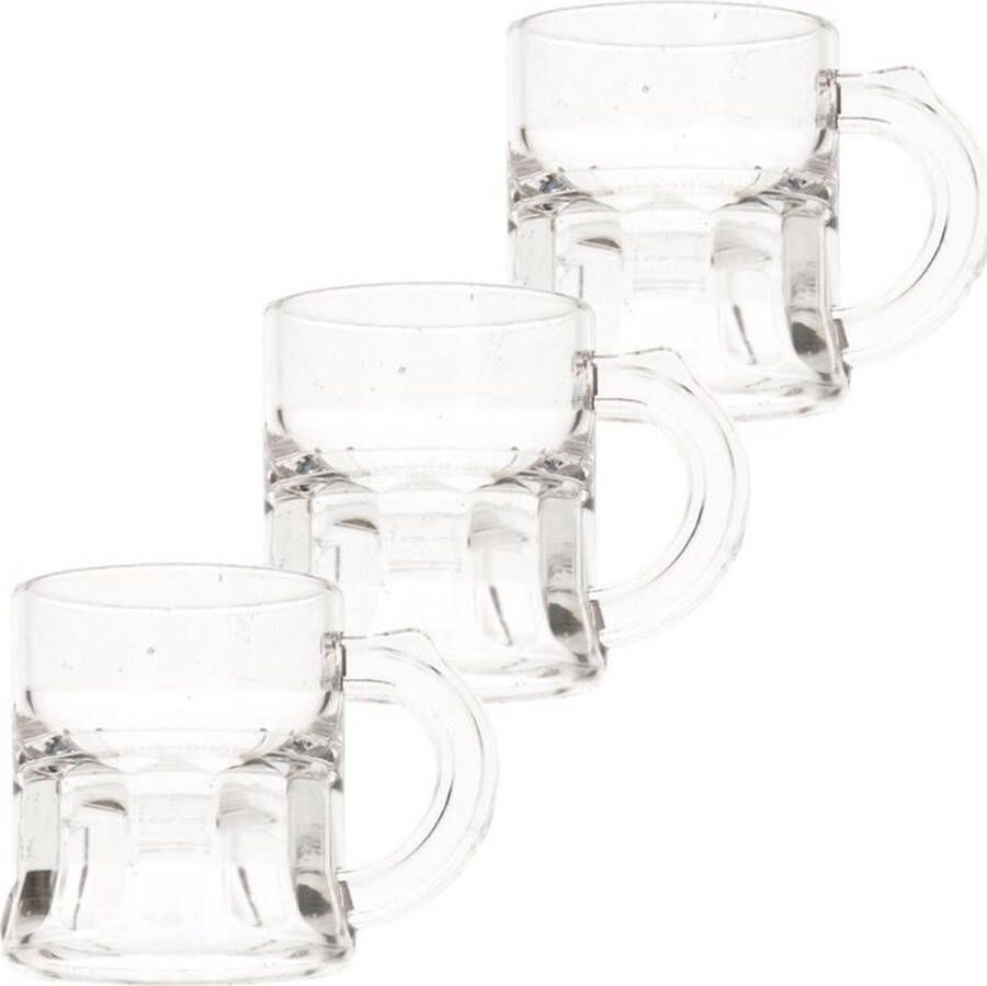 Merkloos Sans marque 50x Shotglas shotjes bierpul glaasjes glazen met handvat 2cl Herbruikbare shotglazen Oktoberfest kroeg bar cafe shot shotjes glazen