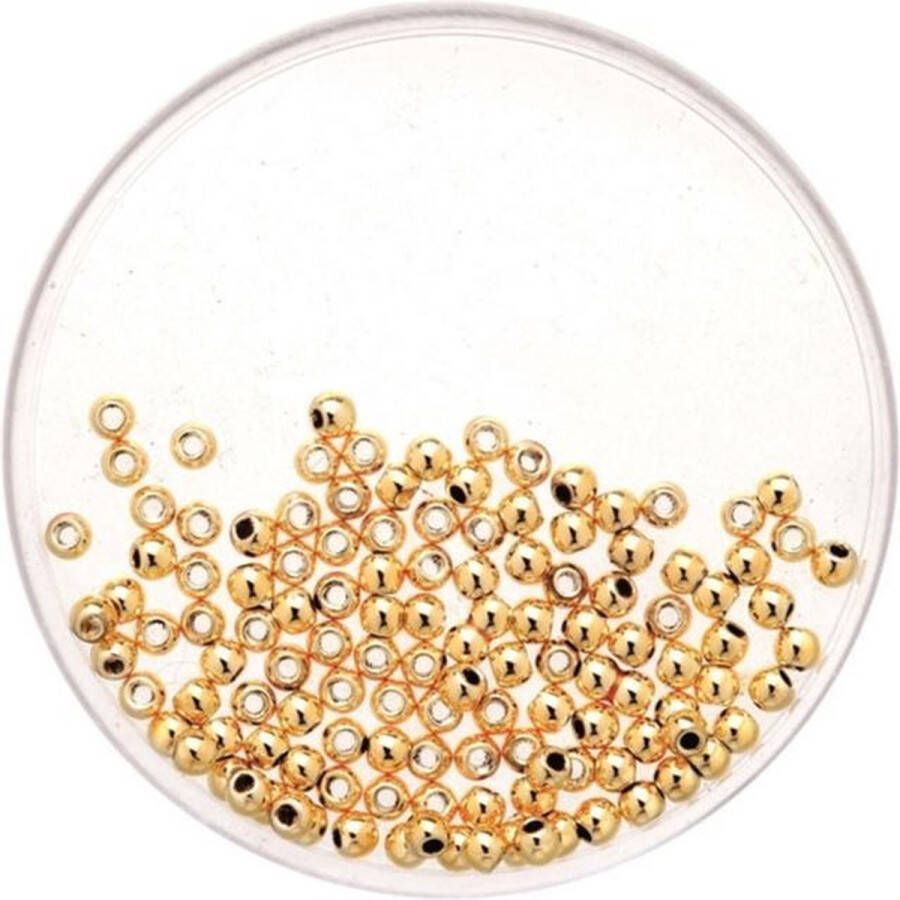 Merkloos Sans marque 50x stuks metallic sieraden maken kralen in het goud van 10 mm Kunststof waskralen voor armbandje kettingen