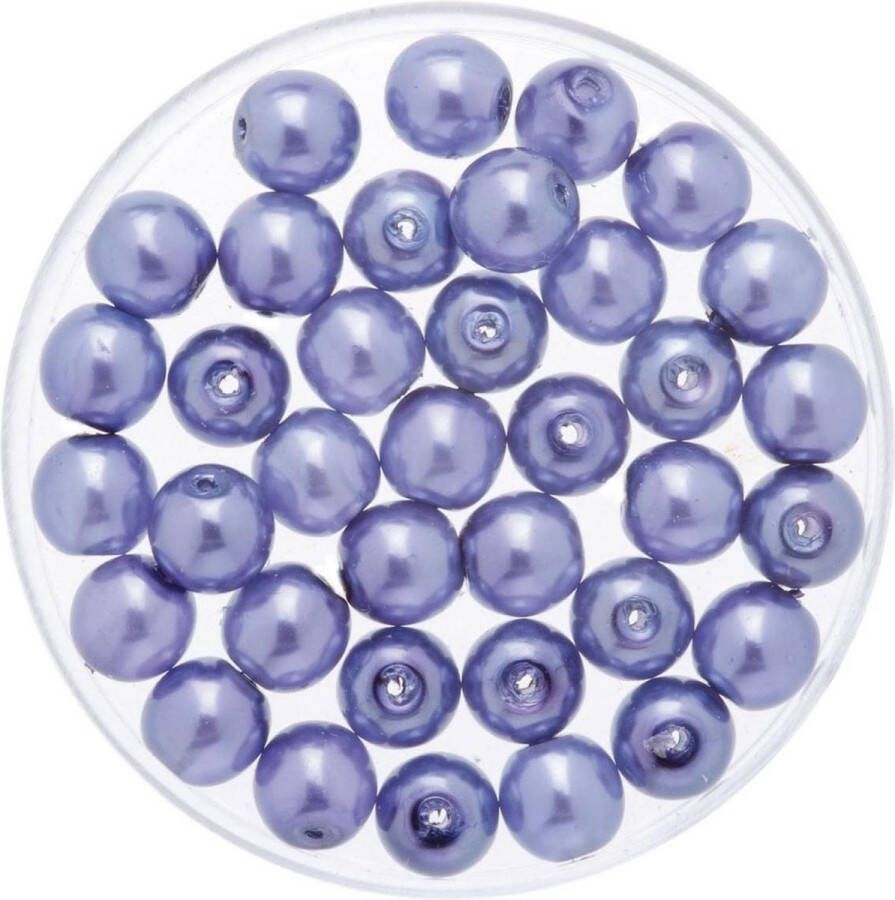 Merkloos Sans marque 50x stuks sieraden maken Boheemse glaskralen in het transparant lila paars van 6 mm Kunststof reigkralen voor armbandjes kettingen