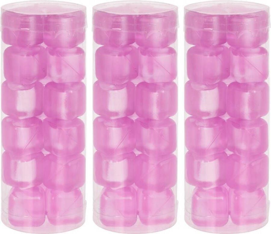 Merkloos Sans marque 54x Plastic herbruikbare roze ijsklontjes ijsblokjes gekleurd Kunststof ijsblokjes roze Verkoeling artikelen Gekoelde drankjes maken