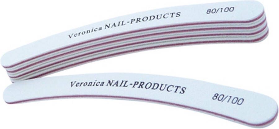 Merkloos Sans marque 5x boemerang boomerang nagelvijl #80 100 wit. Kromme nagelvijl voor het vijlen en vormgeven van acryl nagels gel nagels.