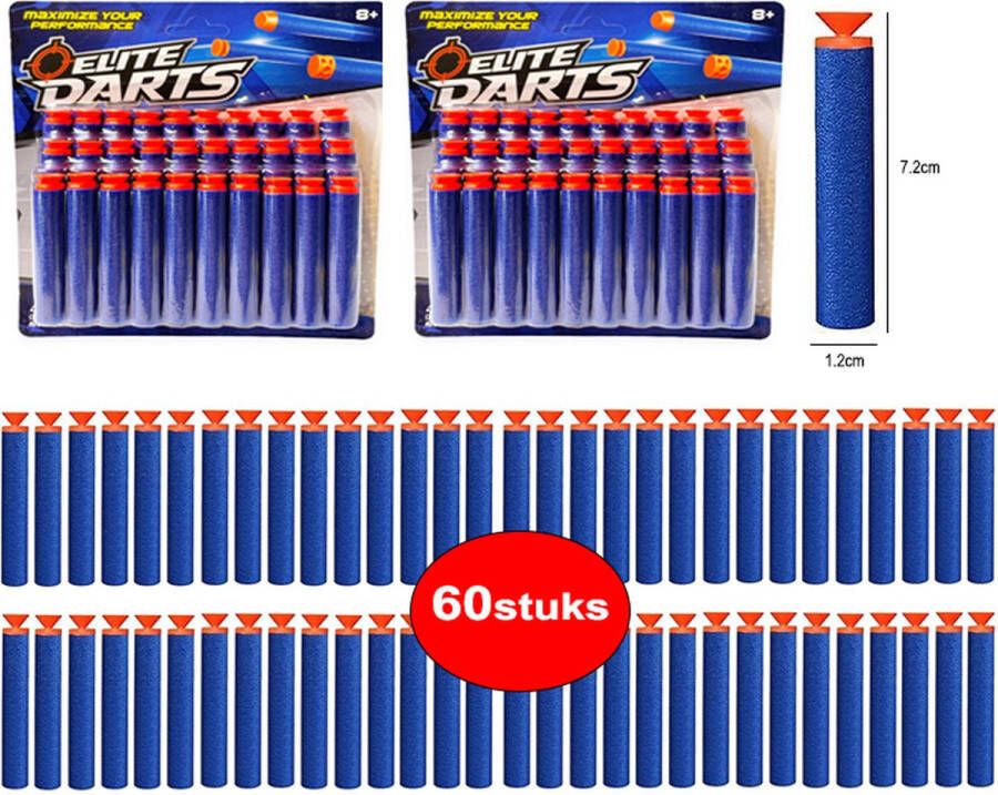 Merkloos Sans marque 60 stuks darts met zuignap geschikt voor Nerf guns Elite Darts 2 pakken pijlen