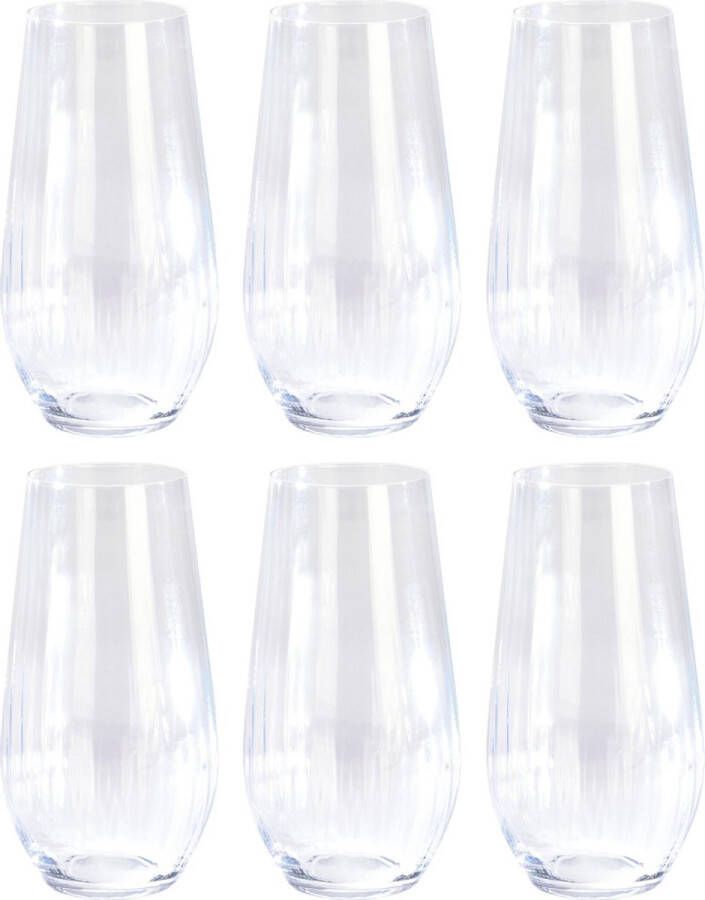 Merkloos Sans marque 6x Longdrink sapglazen waterglazen 58 cl 580 ml van kristalglas Kristalglazen Longdrinkglazen Drinkglazen