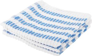 Merkloos Sans marque 6x stuks badstoffen vaatdoeken blauw wit vaatdoekjes dweiltjes schoonmaakdoekjes