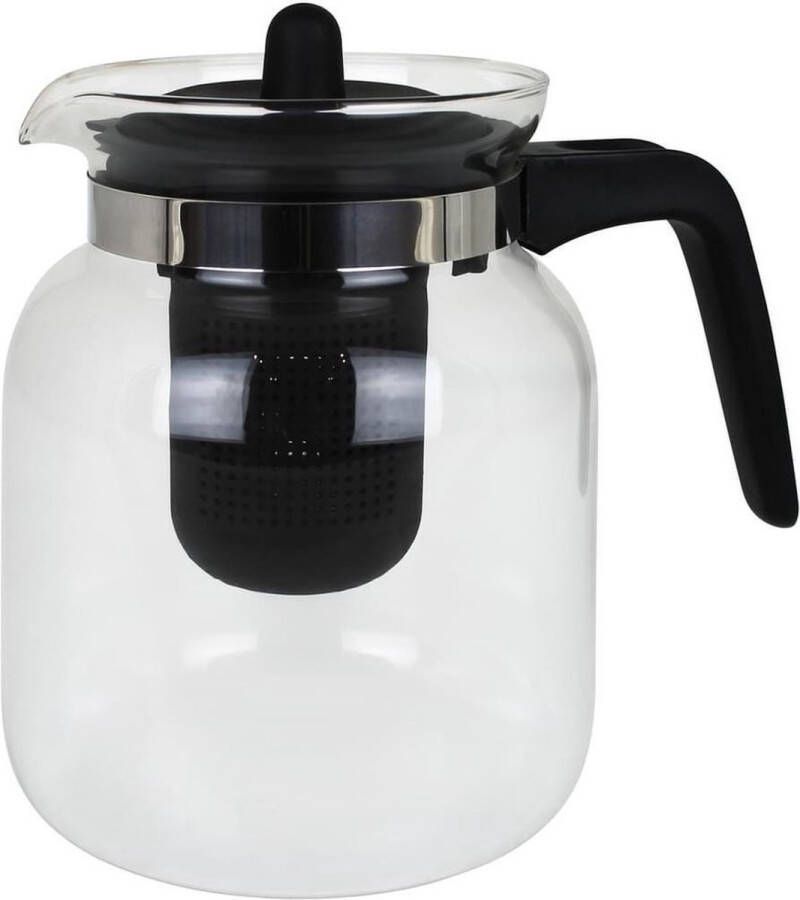 6x stuks voordelige glazen theepot van 1 5 liter met thee infuser