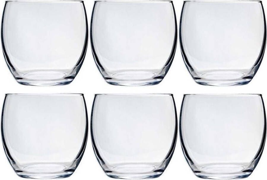 Merkloos Sans marque 6x Tumbler waterglazen 340 ml Luxe drinkglazen Glas Glazen voor frisdrank water