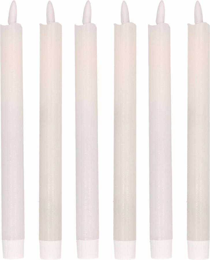 Merkloos Sans marque 6x Witte Led kaarsen dinerkaarsen 25 5 cm Kerst diner tafeldecoratie Led kaarsen