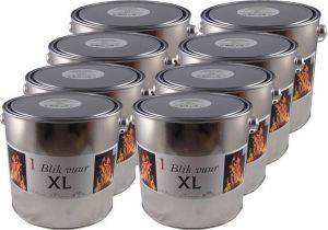 Merkloos Sans marque 8x Tuinfakkel vuur verlichting in blik 16 5 x 15 cm 6-12 branduren Zweedse fakkel Vuurblik Tuinkaars outdoor kaars Tuinverlichting tuindecoratie tuinfakkels