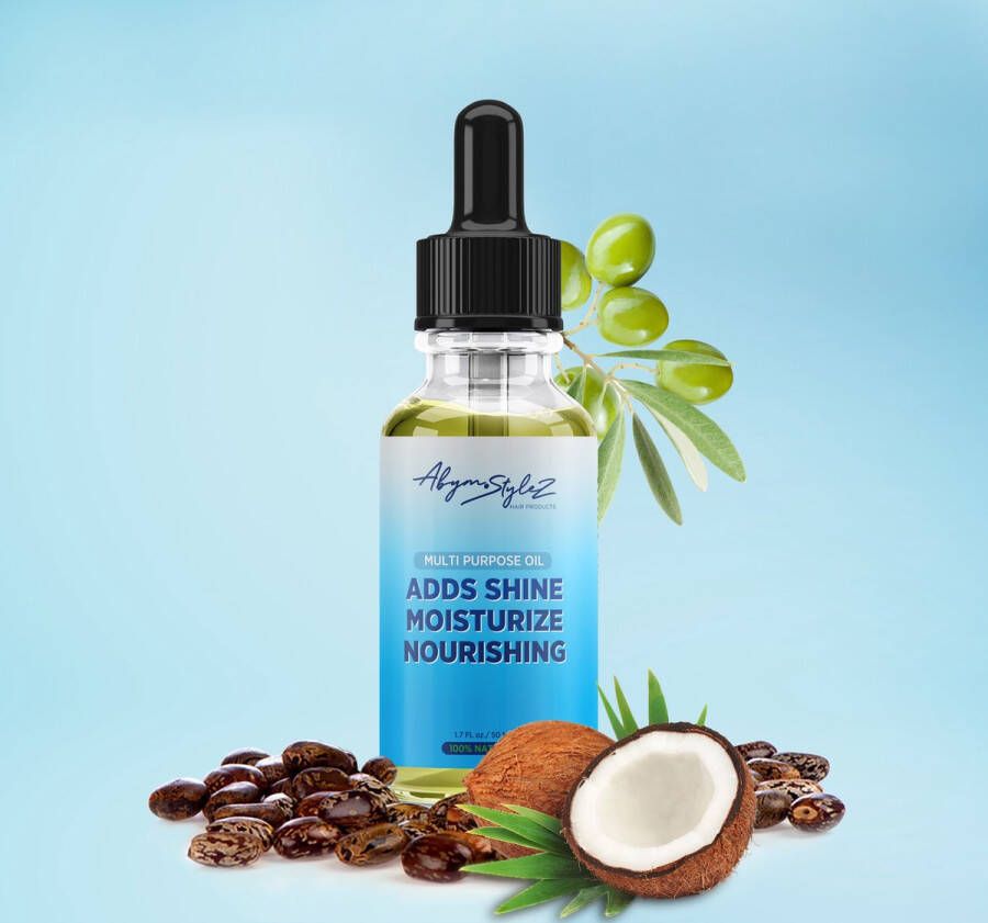 Abym.stylez Abymstylez Multipurpose Oil Haarolie 50ML Baardgroei- Haargroei- Mielle Rosemary