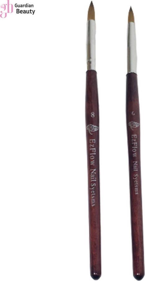 Merkloos Sans marque Acryl penseel EZFlow Acryl Pencil round #6 en #8 Acryl penseel- Acryl nagels 2Stuk