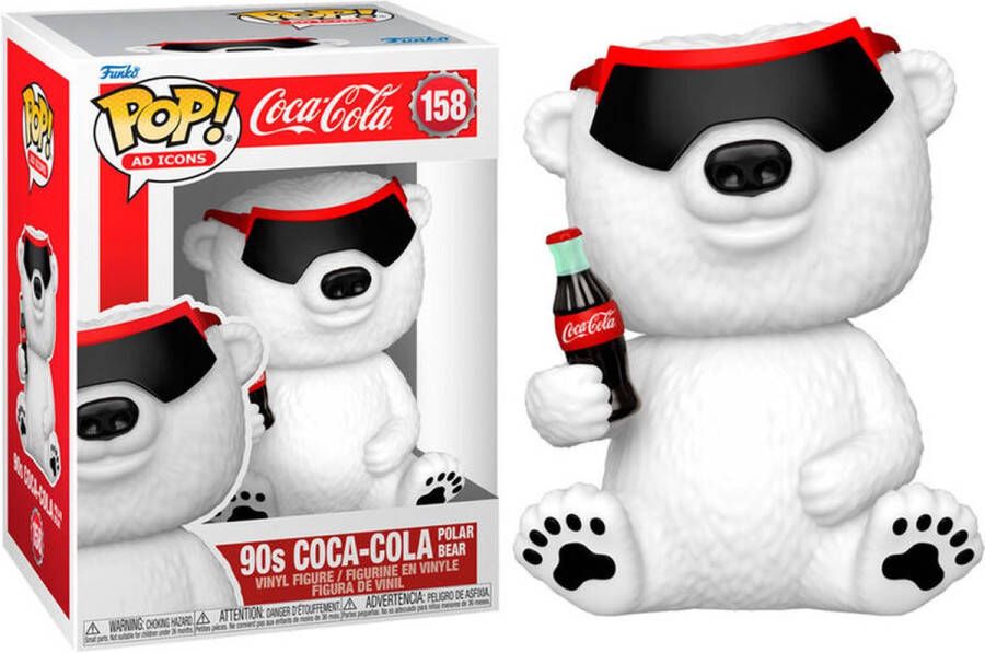 Funko POP! Coca-Cola Ad Icons Vinyl Figure Polar Bear (90'S) 9 Cm #158 Kerst Holliday Speelgoed