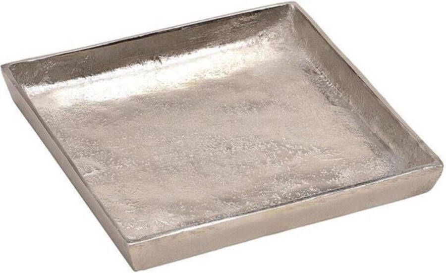 Merkloos Sans marque Aluminium plateau zilver vierkant 20 x 20 cm Dienbladen Kaarsenplateau Serveerschalen Keukenbenodigdheden Woonaccessoires
