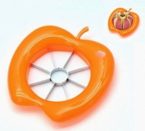 Merkloos Sans marque Appelsnijder Appelboor Fruitmes Appeldeler voor partjes RVS Oranje
