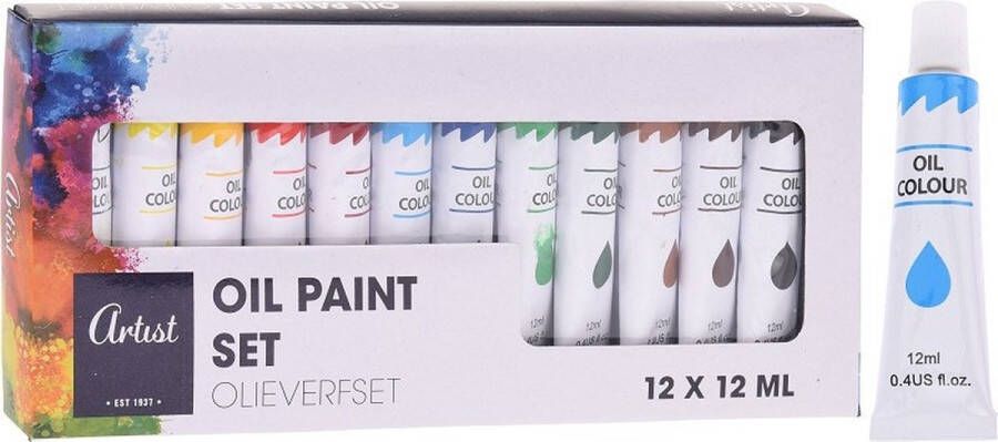 Merkloos Sans marque Artist Olieverf set 12x12ML