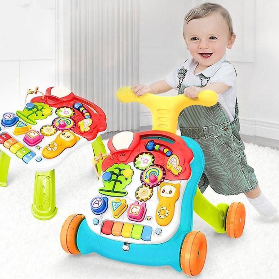Merkloos Sans marque Baby loopwagen Educatief babyspeelgoed Looptrainer en tafel 2 in 1