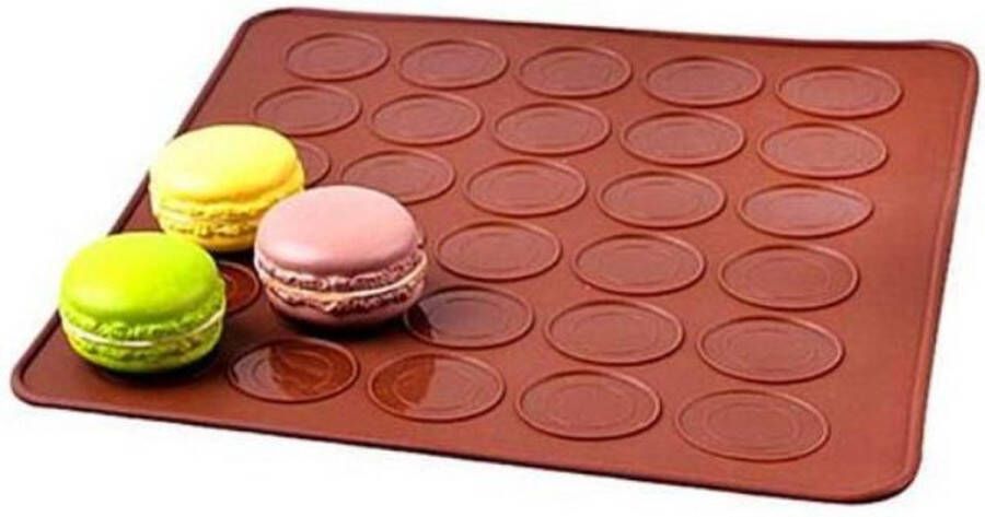 Merkloos Sans marque Bakmat voor macarons Siliconen bakmat voor het maken van macarons 30 stuks per mat Bruin