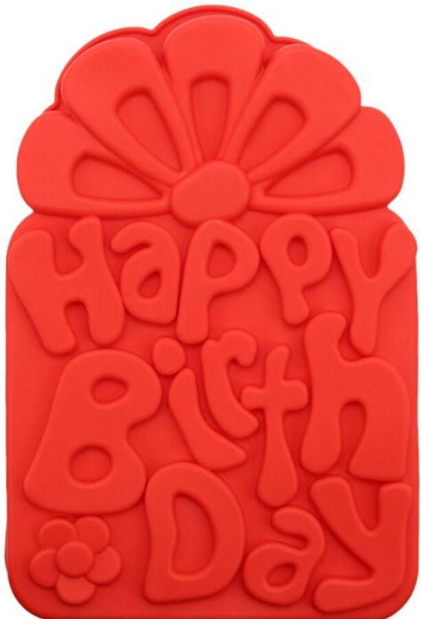 Merkloos Sans marque Bakvorm Cakevorm Siliconen Taartvorm Mal Happy Birthday Siliconen Kind Feest Verjaardag Taart 19.50cm x 28cm