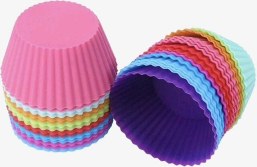 Merkloos Sans marque Bakvormjes cupcake vormpjes gratis verzending cakevormpjes 12 stuks silicone muffin bak vorm taart- gebak koekjes dessert toetjes decoratie cups herbruikbaar duurzaam