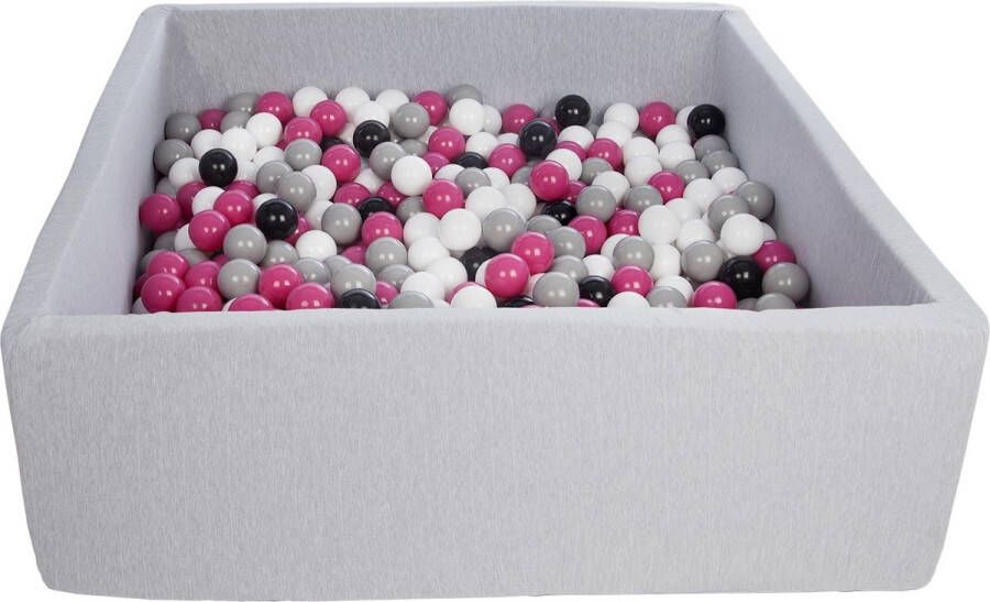 Merkloos Sans marque Ballenbak 120x120cm 600 ballen roze wit grijs zwart