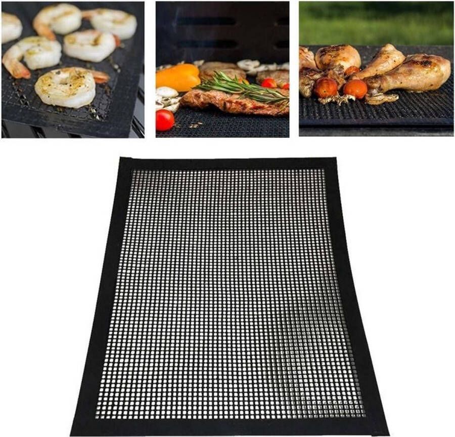 Merkloos Sans marque Barbecue Hittebestendige Non-stick Grilling Mesh BBQ Bakmat Afmeting: 40 x 30 cm