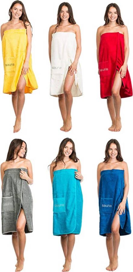 Merkloos Sans marque bath towel sauna kilt for women cuddly soft Saunakilt made from 100% cotton -sneeuwwit