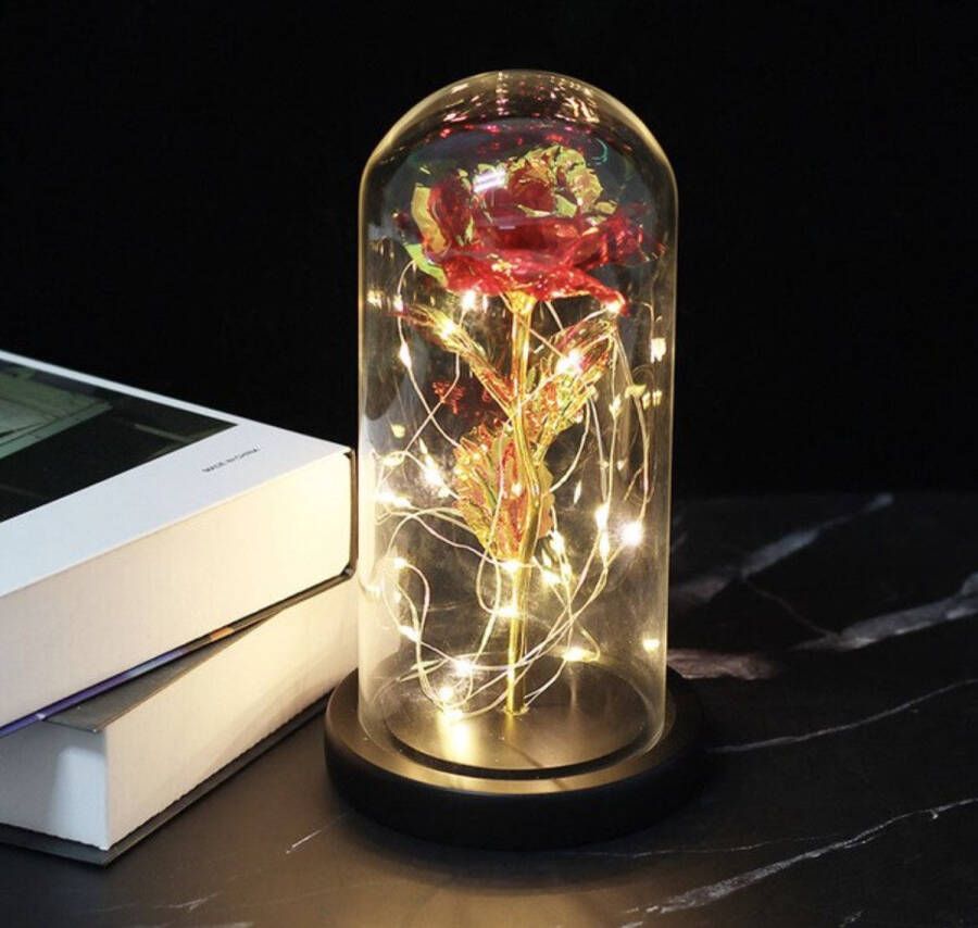 Merkloos Sans marque Beauty and The Beast | Roos in glas stolp | Het ideale cadeau!