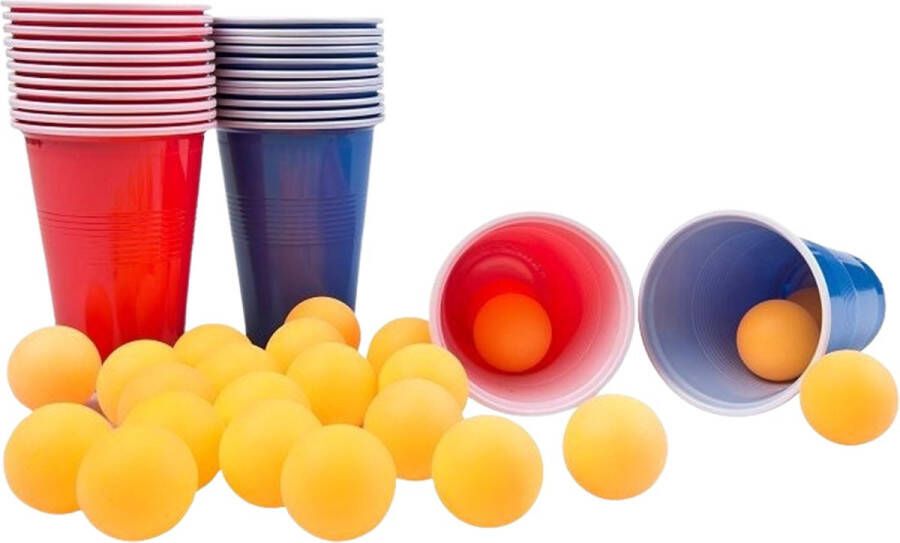 Merkloos Sans marque Beerpong 48-Delige Set Starterset Drankspel