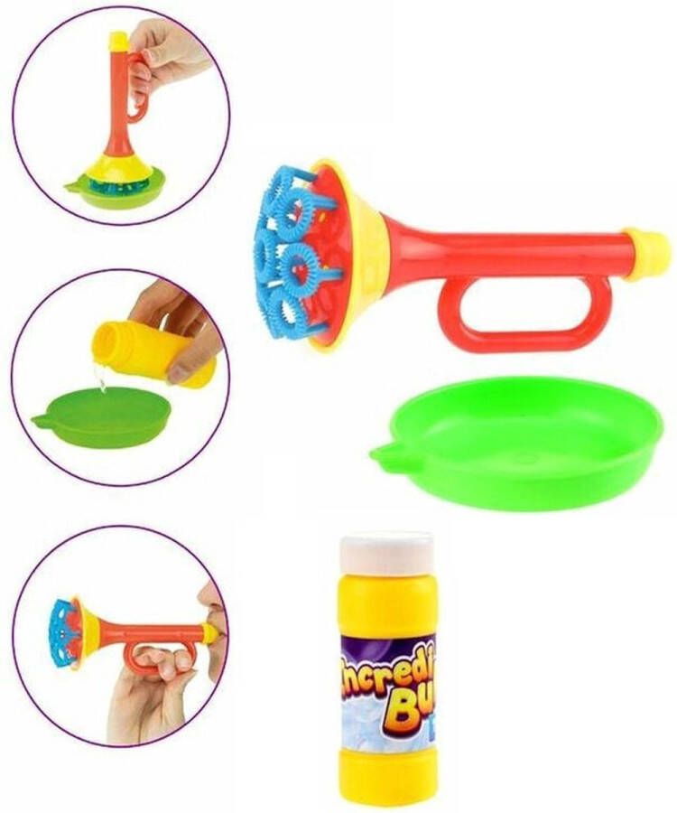 Merkloos Bellenblaas speelgoed setje met blaas trompet Bellenblaas
