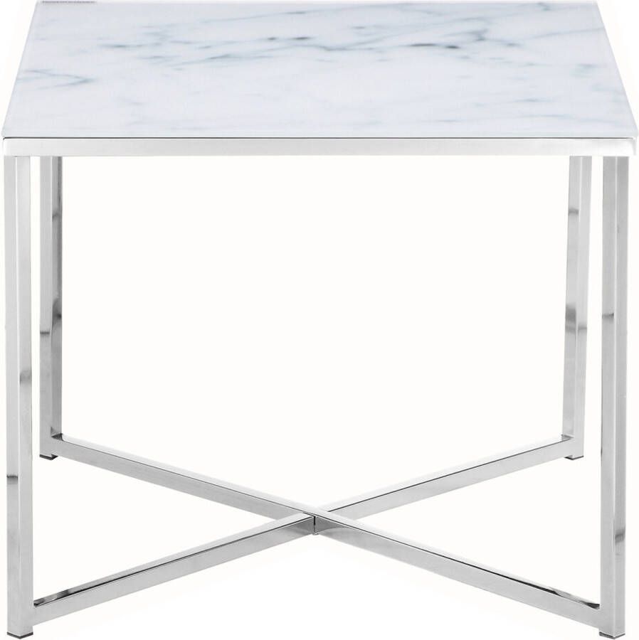 Artistiq Living Artistiq Bijzettafel 'Lois' 50cm Marmerlook kleur Wit