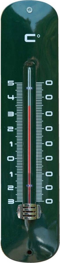 Merkloos Sans marque Binnen buiten thermometer groen van metaal 6.5 x 30 cm -Binnen buitenthemometers Temperatuurmeters