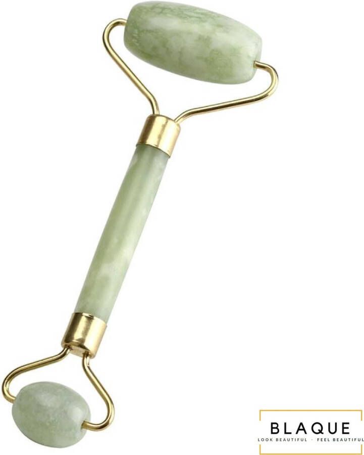 Merkloos Sans marque Blaque Jade Roller Jaderoller van groen Xiuyu Jade inclusief gouden opbergzakje massage roller voor gezicht anti-rimpel en tegen wallen