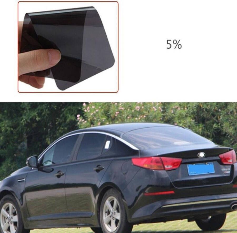Merkloos Sans marque Blindeerfolie Voor Auto Window Tint Folie 25% Zonwerend Autoruit Raamfolie Zonnescherm Zwart 50x300 CM