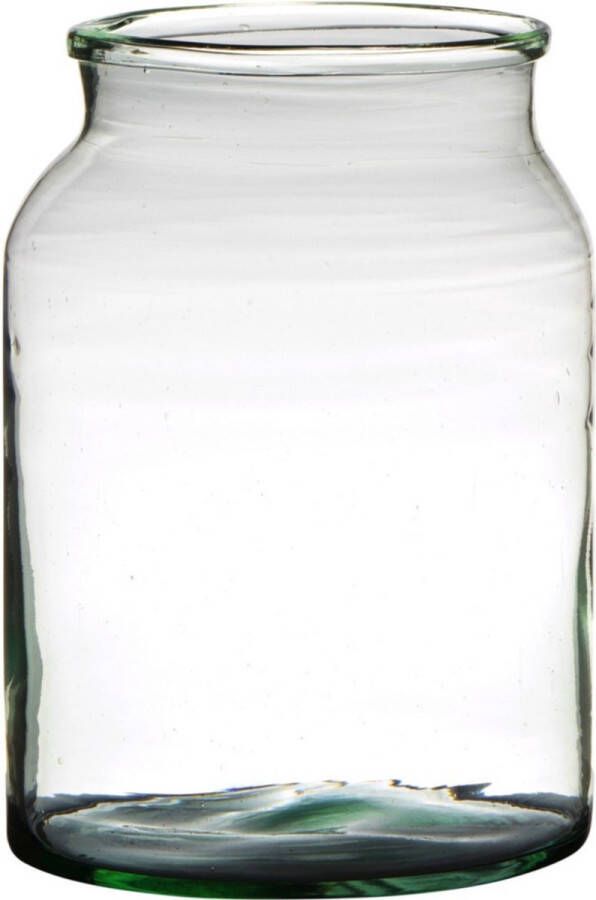 Merkloos Sans marque Bloemenvaas van gerecycled glas met hoogte 25 cm en diameter 19 cm Glazen transparante vazen
