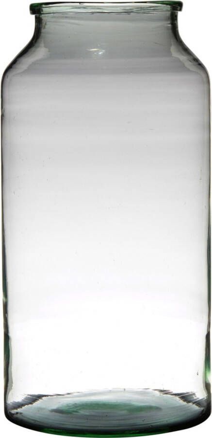 Merkloos Sans marque Bloemenvaas van gerecycled glas met hoogte 42.5 cm en diameter 22.5 cm Glazen transparante vazen