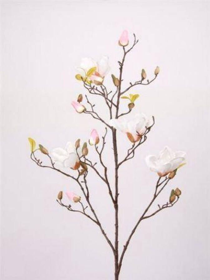 Merkloos Kunstbloem Magnolia tak 105 cm creme wit roze