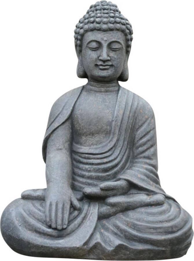 Merkloos Sans marque Boeddha Meditatie Klein 24x18x32cm Boeddha Beeld Antiek Antraciet