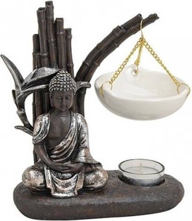 Merkloos Boeddha oliebrander zentuin 20 cm Geurbranders