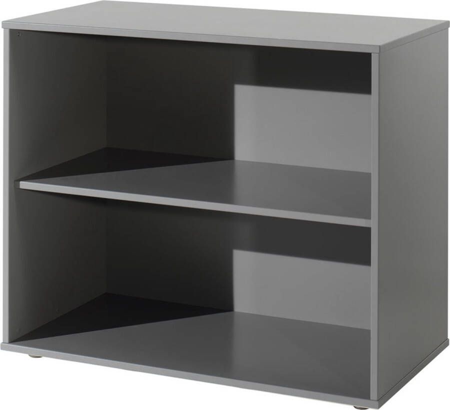 Boekenkast Charlie Grijs MDF Breedte 85.5 cm Hoogte 71.8 cm Diepte 43.3 cm Met planken Zonder deuren