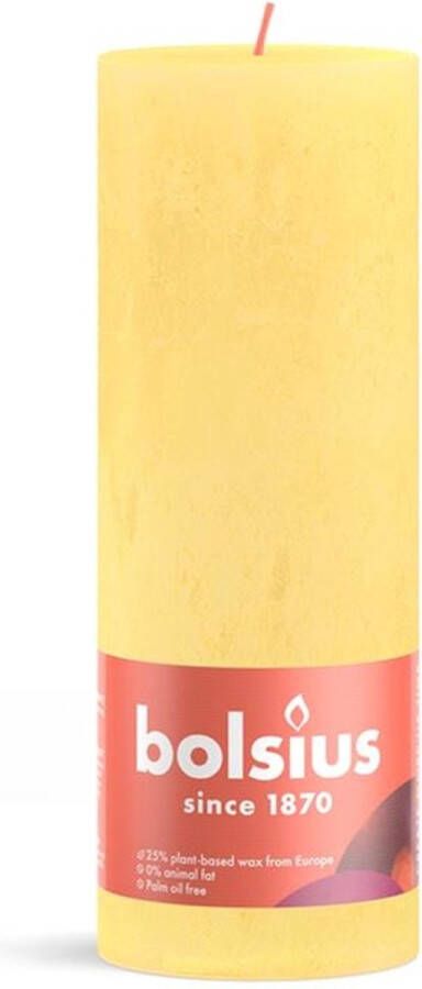 Merkloos Sans marque Bolsius Shine Collection Rustiek stompkaars 190 68 Sunny Yellow