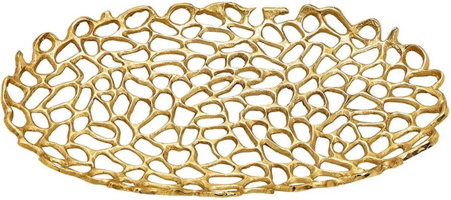 Merkloos Sans marque Bord Sierbord Onderbord Schaal Decoratief metalen schaal in goud