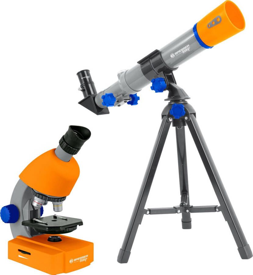 Quality Shops Bresser telescoop en microscoop junior 35 cm oranje