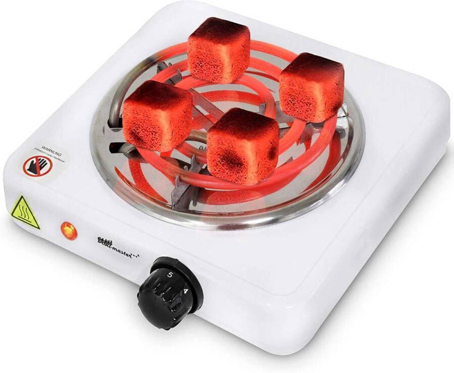 Broilmaster Broil-Master Elektrische Kolenaansteker 1000W Vermogen Regelbare Temperatuur Verwarmingsplaat Verwarmingsspiraal Grillaansteker Warmhoudplaat Brander Wit