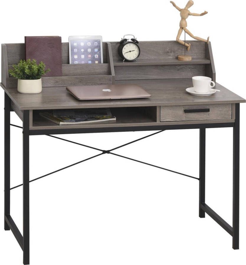 Merkloos Sans marque Bureau Compact Schrijftafel Computerbureau Bureautafel Opslagruimte Industrieel design 106 x 53 x 95cm Zwart