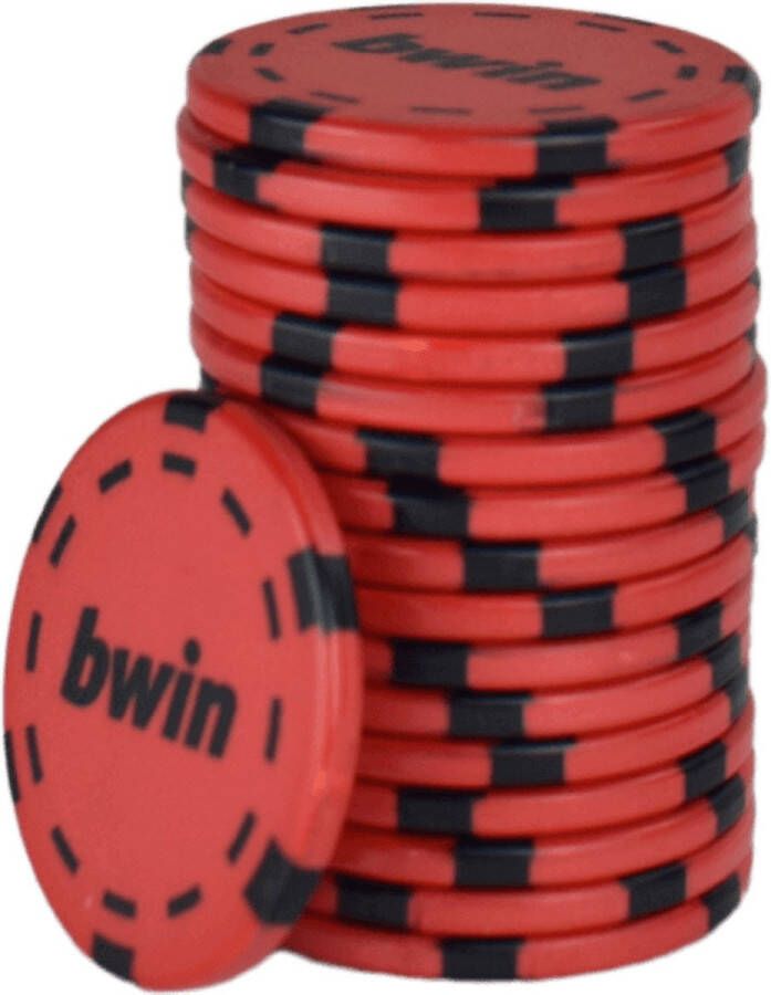 BWIN Poker Chips rood (50 stuks)-pokerchips-pokerfiches-ABS chips-pokerspel- pokerset poker set