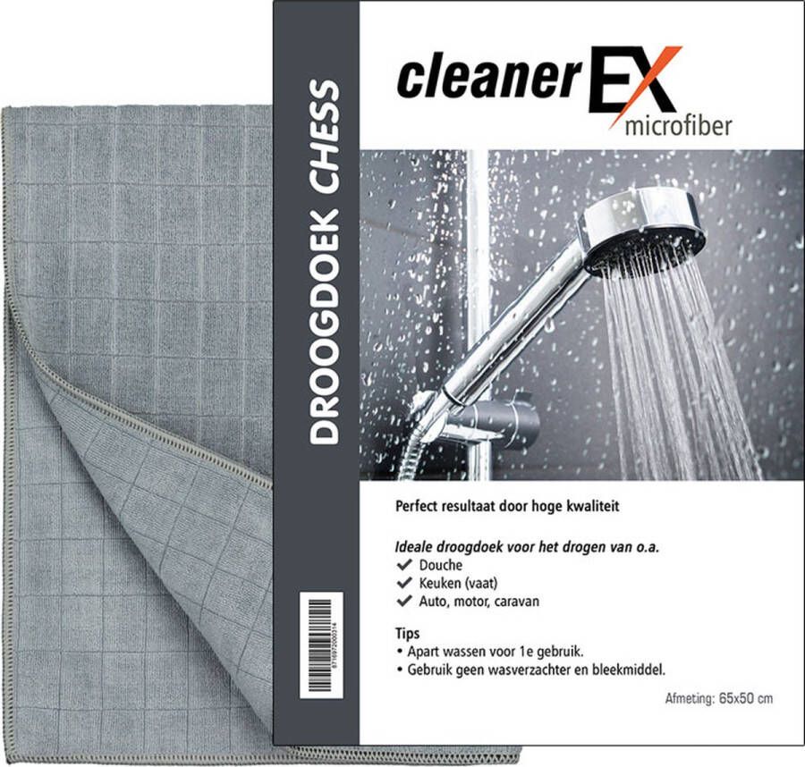 Cleaner Ex CleanerEX Microvezel droogdoek Chess 65x50cm grijs