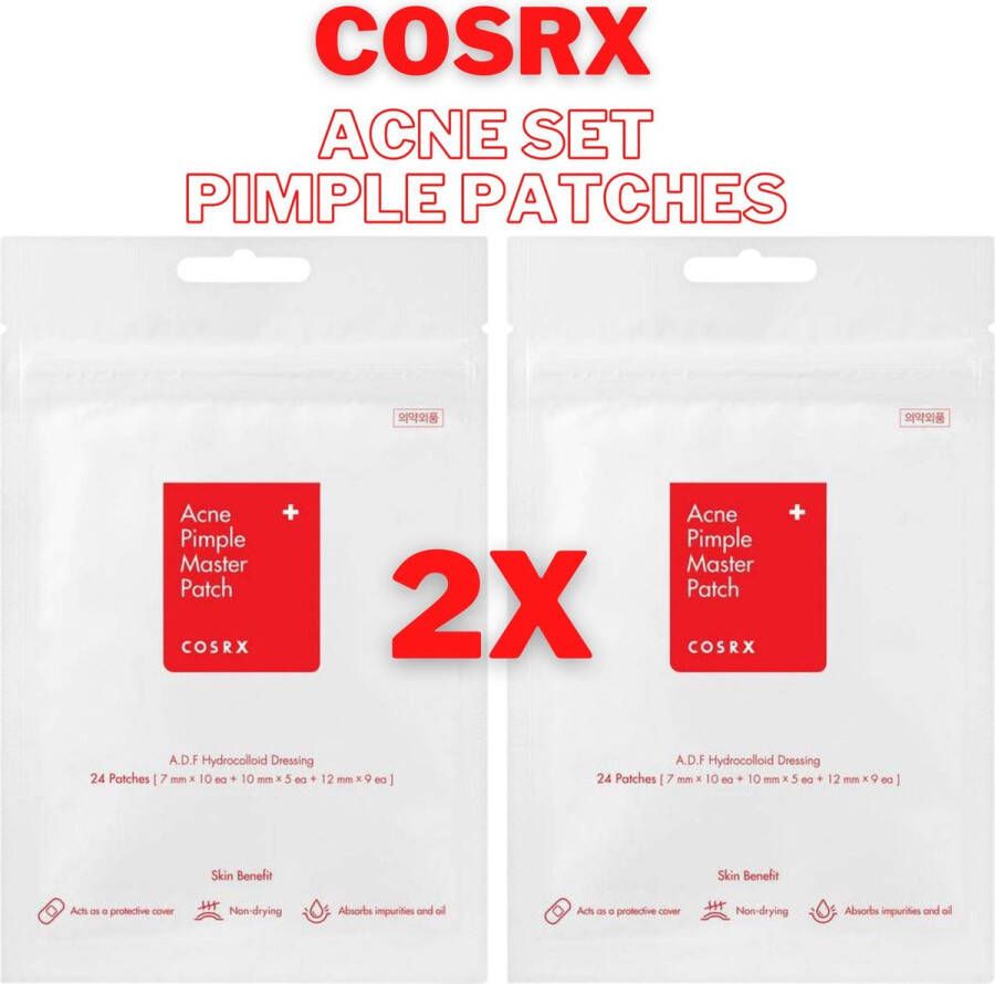 CosRx Acne Pimple Master Package Set 2 Packs of 24 Patches + 1 Surprise K-Beauty Gezichtsmasker Skin Improvement Sheet Mask