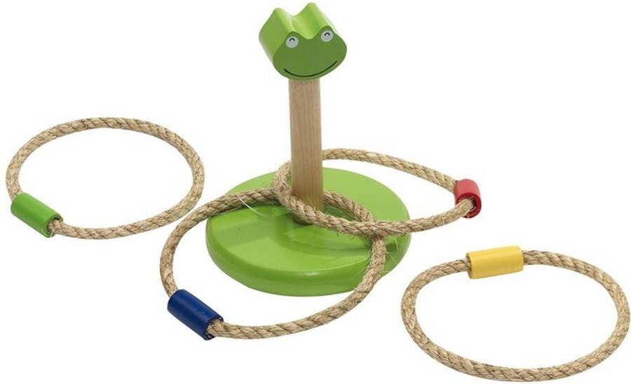 Merkloos Sans marque Crazy loop houten kikker ring werp spelletje Ringen gooien houten speelgoed