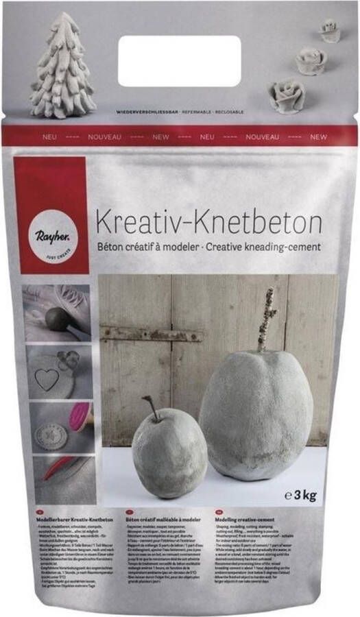 Merkloos Sans marque Creatief betonklei kneedbaar 3 kg Kneedbaar cement klei Hobby knutsel materiaal