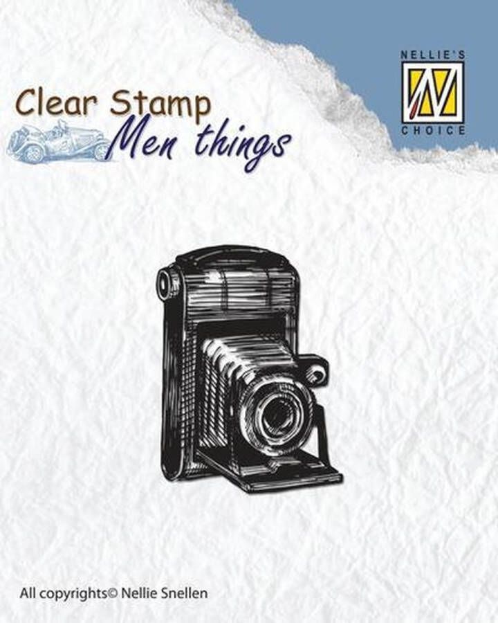 Merkloos Sans marque CSMT001 Clearstamp Nellie Snellen foto Men Things camera stempel fototoestel