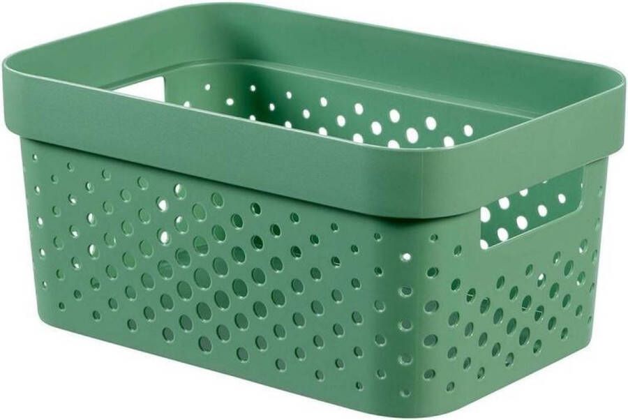 Merkloos Sans marque Curver Infinity Opbergbox dots 45L 100% recycled z.groen